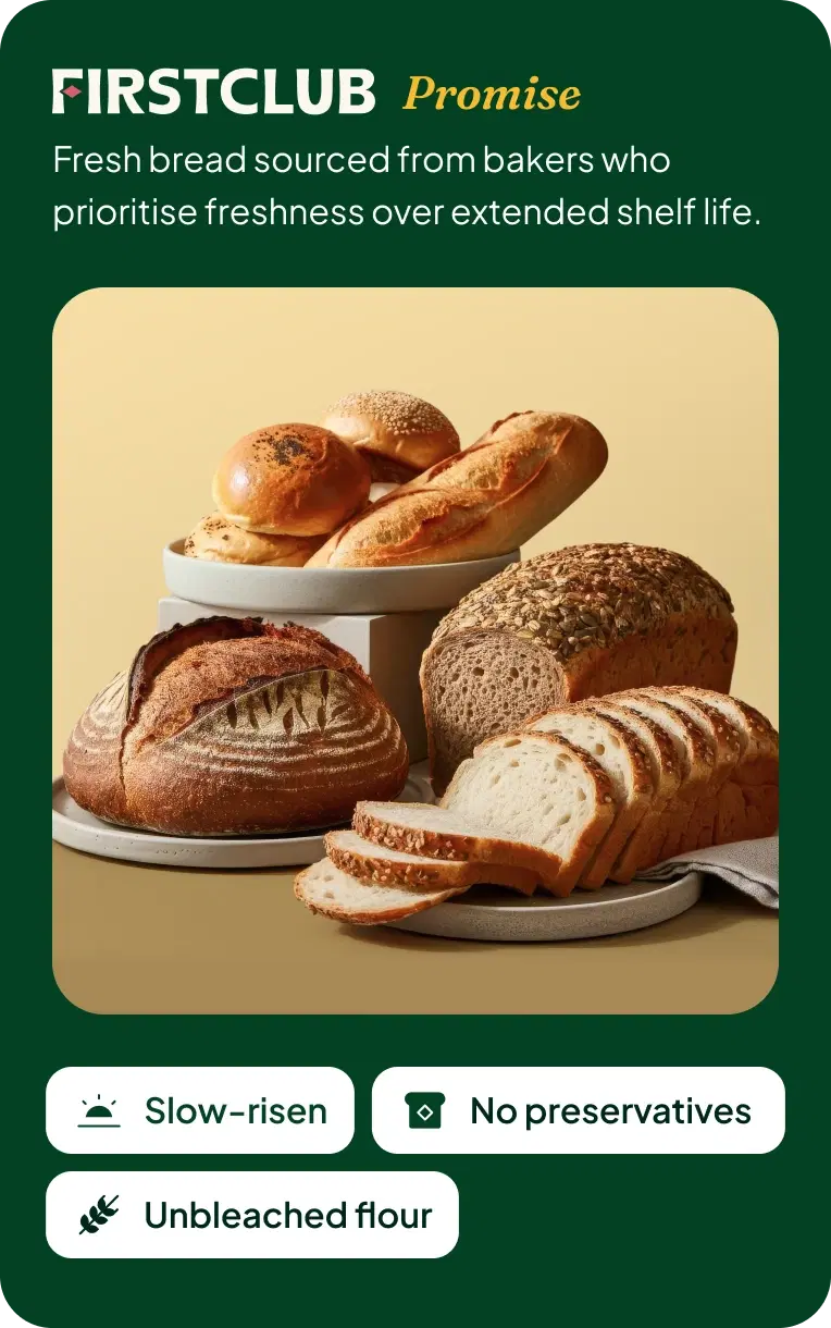 Popular bread brands compared with the FirstClub promise