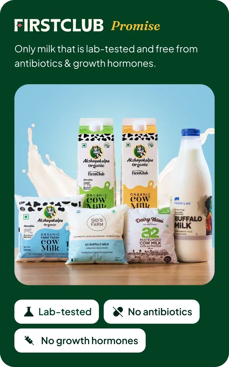 Popular milk brands compared with the FirstClub promise